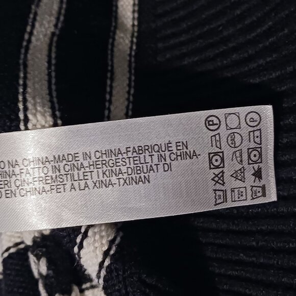 Zara Anchor Button Detail‎ Knit Sweater Black & White Stripe Size S - Picture 9 of 12